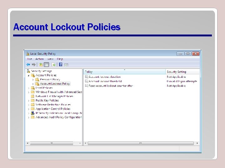 Account Lockout Policies 