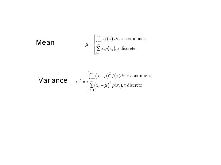 Mean Variance Mean Variance
