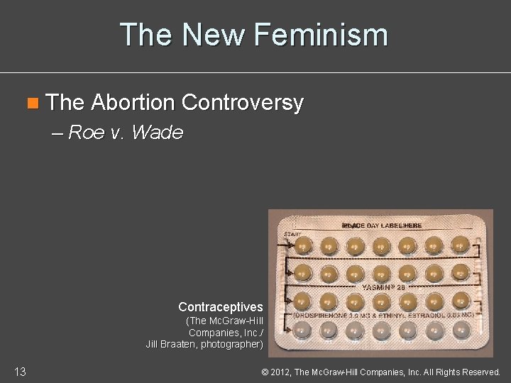 The New Feminism n The Abortion Controversy – Roe v. Wade Contraceptives (The Mc.