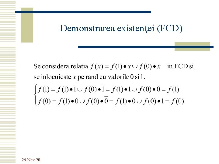 Demonstrarea existenţei (FCD) 26 -Nov-20 