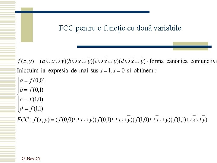 FCC pentru o funcţie cu două variabile 26 -Nov-20 