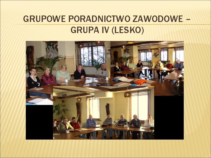 GRUPOWE PORADNICTWO ZAWODOWE – GRUPA IV (LESKO) 