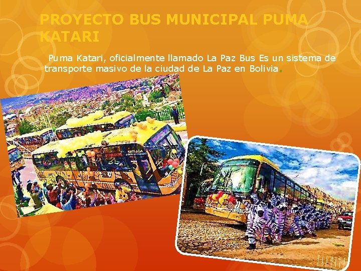 PROYECTO BUS MUNICIPAL PUMA KATARI Puma Katari, oficialmente llamado La Paz Bus Es un