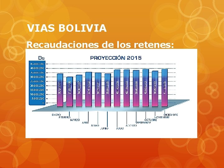 VIAS BOLIVIA Recaudaciones de los retenes: 