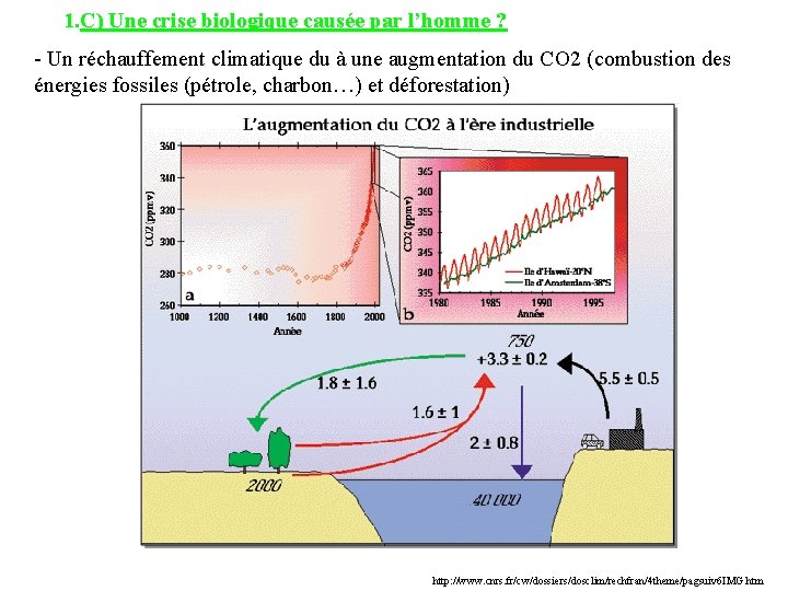 1. C) Une crise biologique causée par l’homme ? - Un réchauffement climatique du