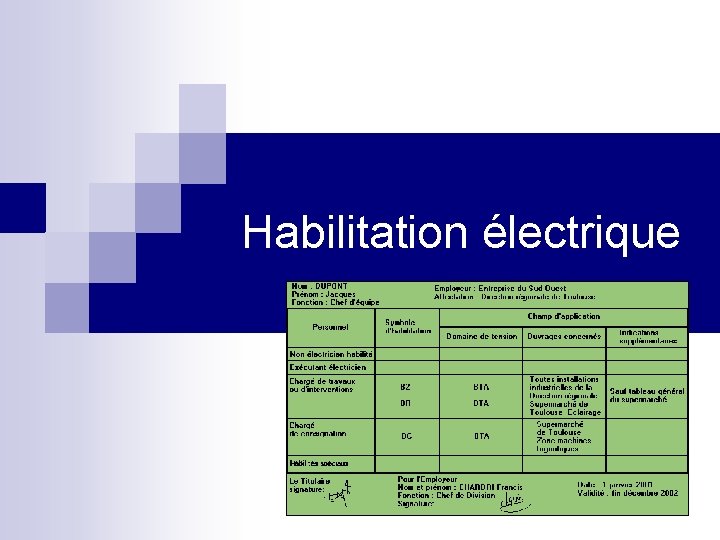 Habilitation électrique 