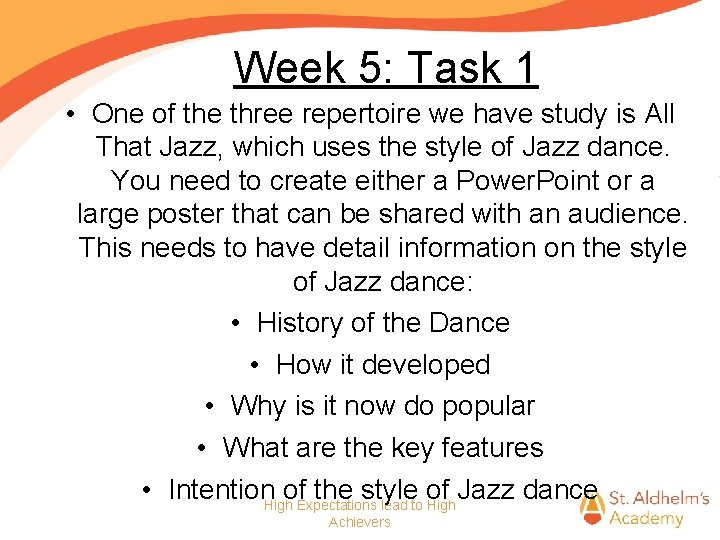 Week 5: Task 1 • One of the three repertoire we have study is Week 5: Task 1 • One of the three repertoire we have study is