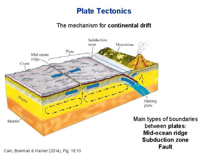 Plate Tectonics The mechanism for continental drift Cain, Bowman & Hacker (2014), Fig. 18.