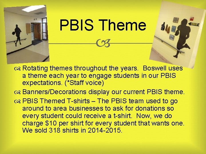 PBIS Theme Rotating themes throughout the years. Boswell uses a theme each year to