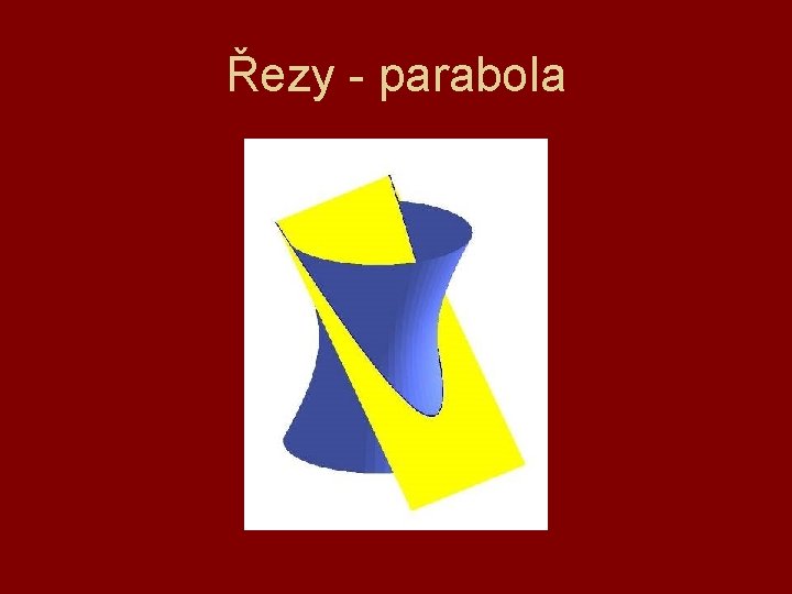 Řezy - parabola 