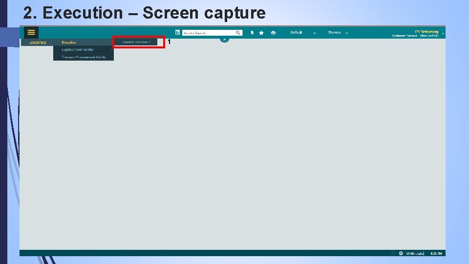 2. Execution – Screen capture 1 