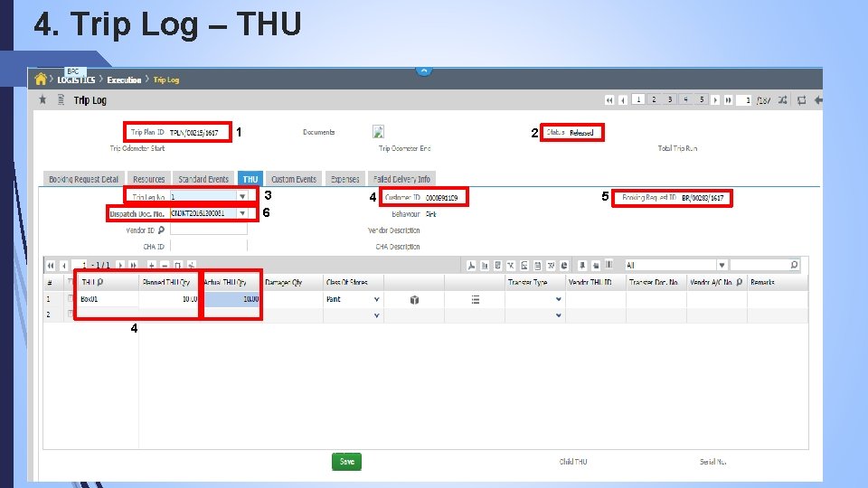4. Trip Log – THU 1 2 3 6 4 4 5 