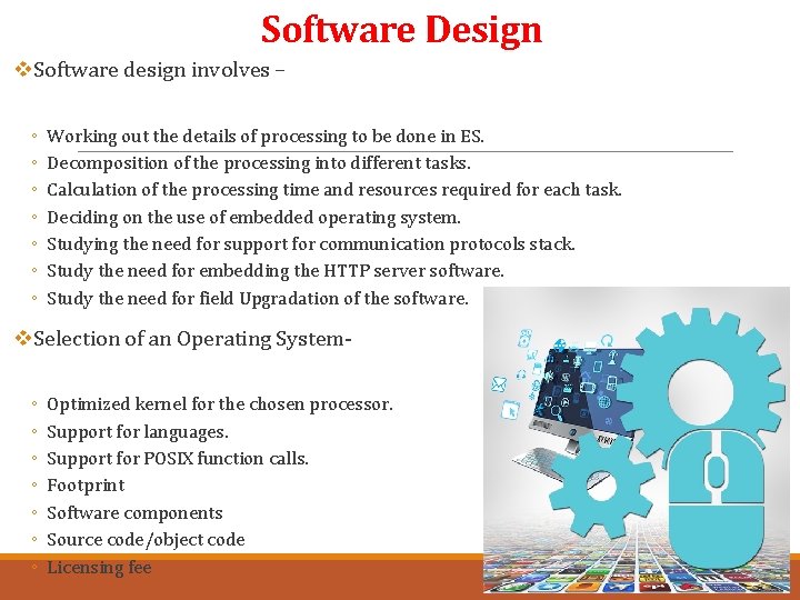 Software Design v. Software design involves – ◦ ◦ ◦ ◦ Working out the
