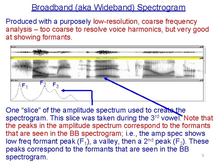 Broadband (aka Wideband) Spectrogram Produced with a purposely low-resolution, coarse frequency analysis – too