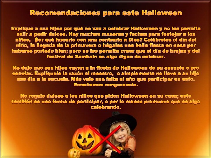 Recomendaciones para este Halloween Explique a sus hijos por qué no van a celebrar