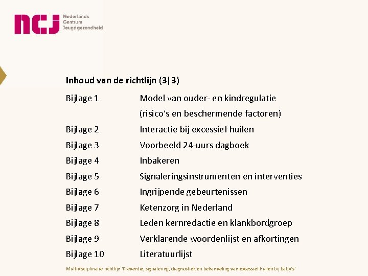 Inhoud van de richtlijn (3|3) Bijlage 1 Model van ouder- en kindregulatie (risico’s en