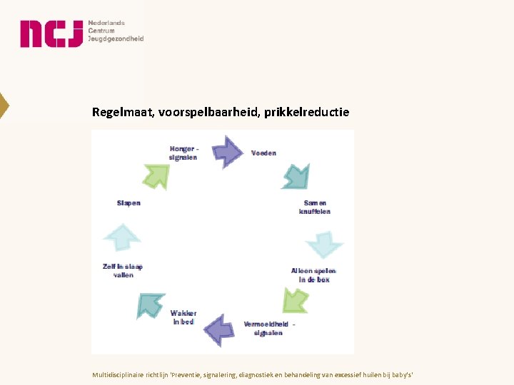 Regelmaat, voorspelbaarheid, prikkelreductie Multidisciplinaire richtlijn 'Preventie, signalering, diagnostiek en behandeling van excessief huilen bij