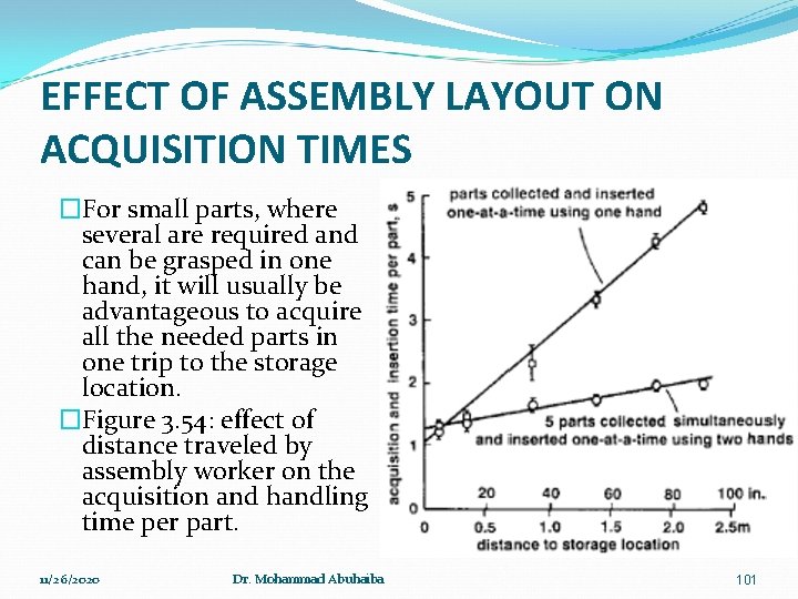 EFFECT OF ASSEMBLY LAYOUT ON ACQUISITION TIMES �For small parts, where several are required