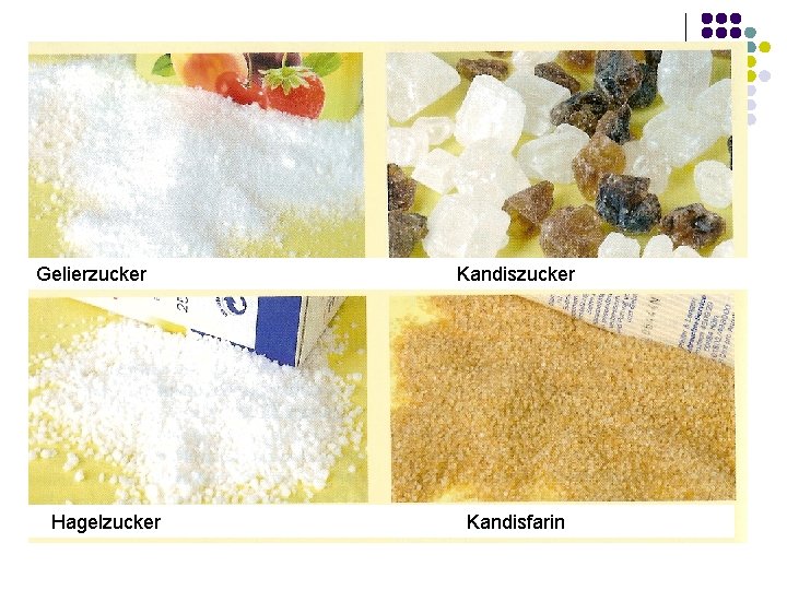 Gelierzucker Kandiszucker Hagelzucker Kandisfarin 