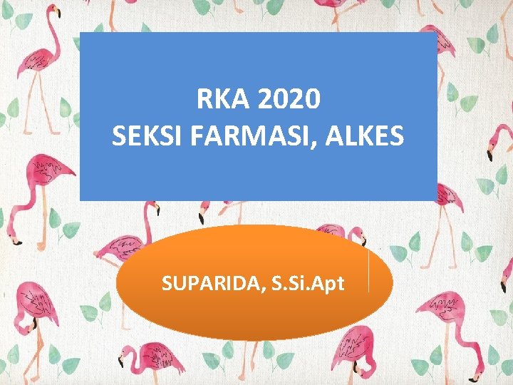 RKA 2020 SEKSI FARMASI, ALKES SUPARIDA, S. Si. Apt 