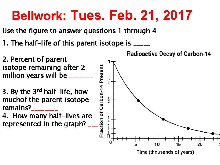 Bellwork: Tues. Feb. 21, 2017 Use the figure to answer questions 1 through 4