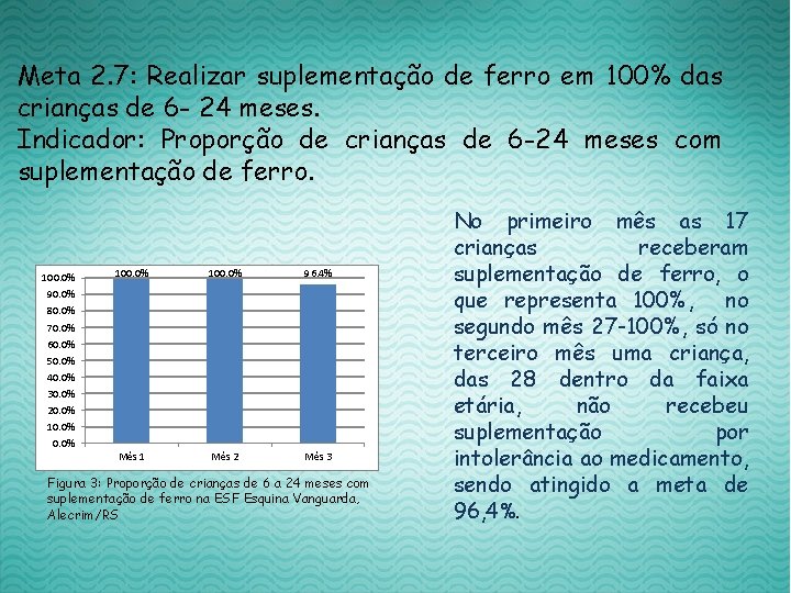 Meta 2. 7: Realizar suplementação de ferro em 100% das crianças de 6 -