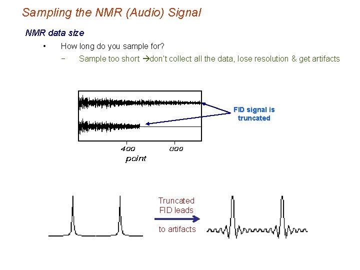 Sampling the NMR (Audio) Signal NMR data size • How long do you sample