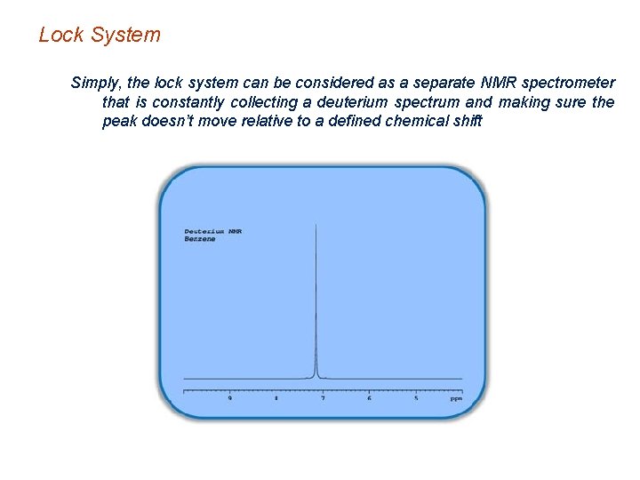 Lock System Simply, the lock system can be considered as a separate NMR spectrometer