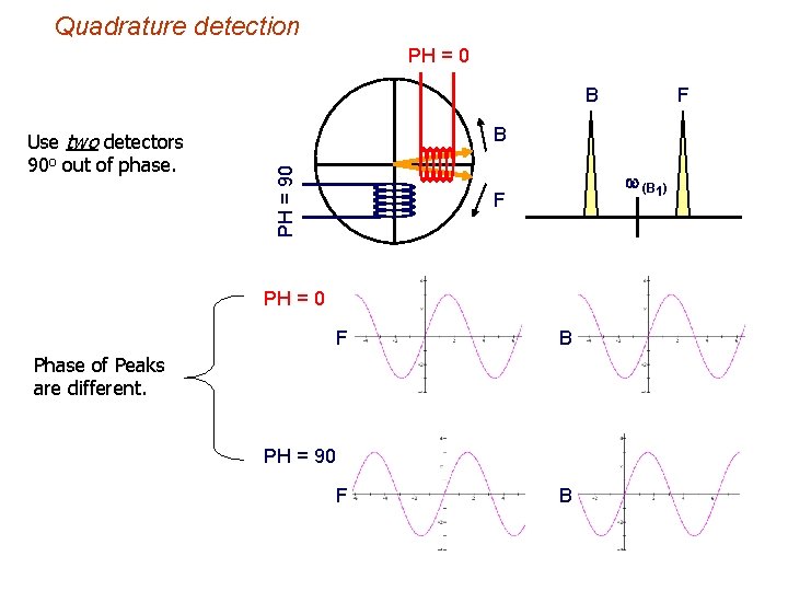 Quadrature detection PH = 0 B B PH = 90 Use two detectors 90