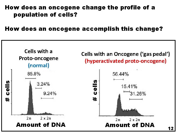 How does an oncogene change the profile of a population of cells? How does