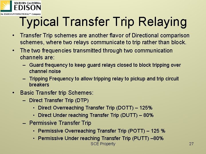 Communication Aided Protection Schemes Pilot Relay Schemes Tribhuwan