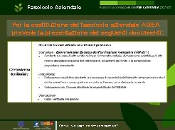 Fascicolo Aziendale Per la costituzione del fascicolo aziendale AGEA prevede la presentazione dei seguenti