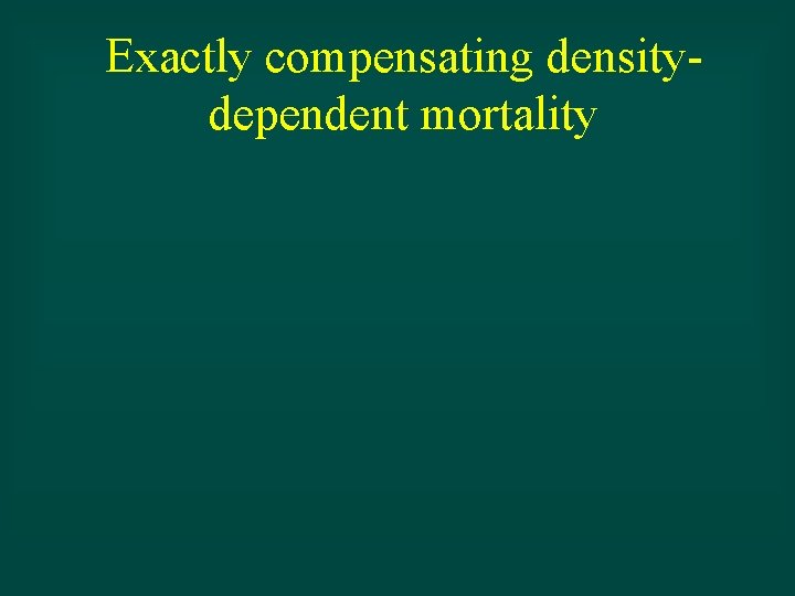 Exactly compensating densitydependent mortality 