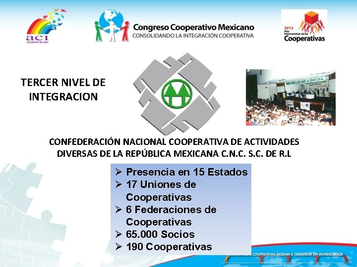 TERCER NIVEL DE INTEGRACION CONFEDERACIÓN NACIONAL COOPERATIVA DE ACTIVIDADES DIVERSAS DE LA REPÚBLICA MEXICANA