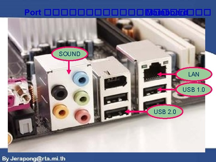 Port ���������� Mainboard ���� SOUND LAN USB 1. 0 USB 2. 0 