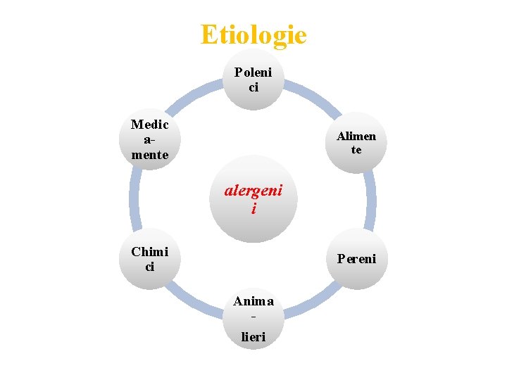 Etiologie Poleni ci Medic amente Alimen te alergeni i Chimi ci Pereni Anima lieri