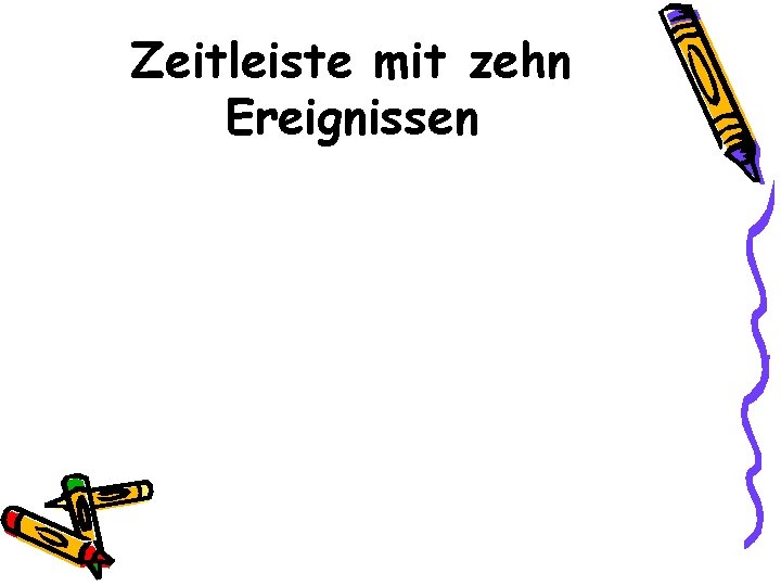 Zeitleiste mit zehn Ereignissen 