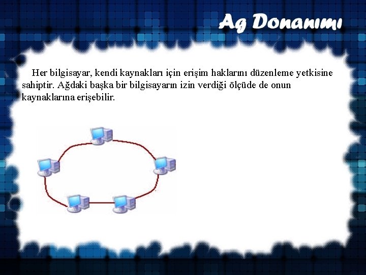  Her bilgisayar, kendi kaynakları için erişim haklarını düzenleme yetkisine sahiptir. Ağdaki başka bir