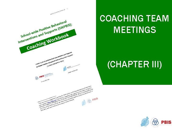 COACHING TEAM MEETINGS (CHAPTER III) 