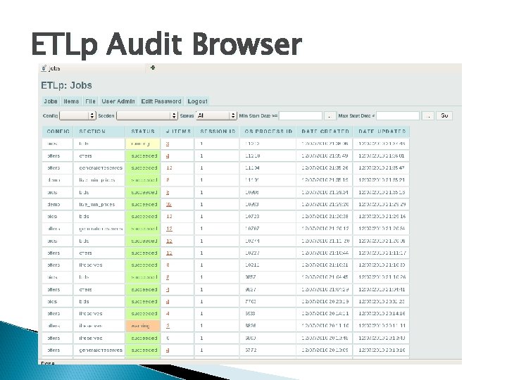ETLp Audit Browser 