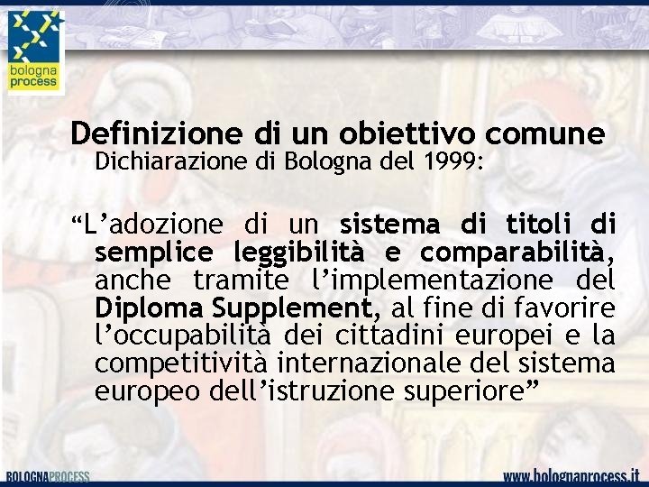 IL DIPLOMA SUPPLEMENT NEL PROCESSO DI BOLOGNA Maria