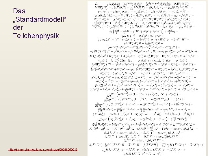 Das „Standardmodell“ der Teilchenphysik http: //isomorphismes. tumblr. com/image/59988050012 
