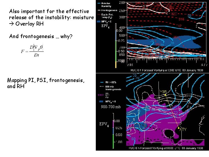 Also important for the effective release of the instability: moisture Overlay RH EPVg And