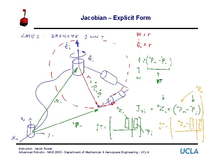 Jacobian – Explicit Form Instructor: Jacob Rosen Advanced Robotic - MAE 263 D -