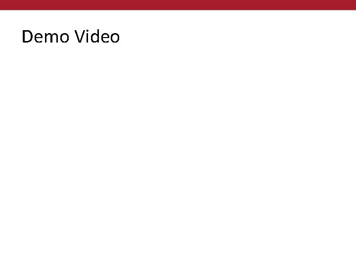 Demo Video 