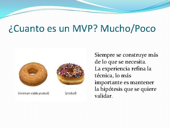 ¿Cuanto es un MVP? Mucho/Poco Siempre se construye más de lo que se necesita.