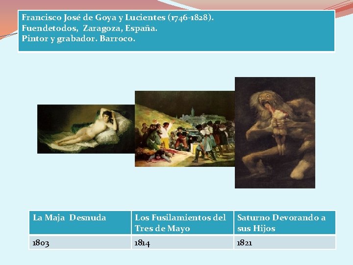 Francisco José de Goya y Lucientes (1746 -1828). Fuendetodos, Zaragoza, España. Pintor y grabador.