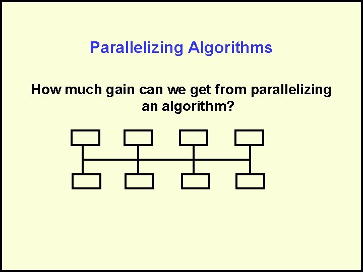 Parallelizing Algorithms How much gain can we get from parallelizing an algorithm? 