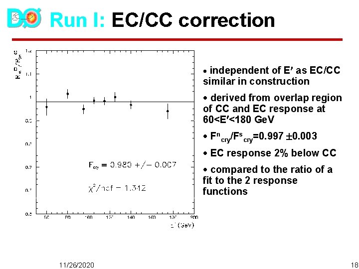 Run I: EC/CC correction · independent of E as EC/CC similar in construction ·