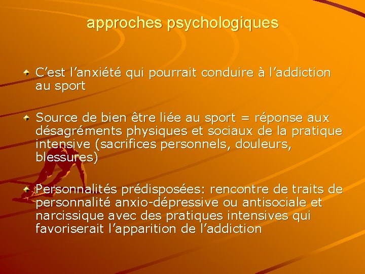approches psychologiques C’est l’anxiété qui pourrait conduire à l’addiction au sport Source de bien